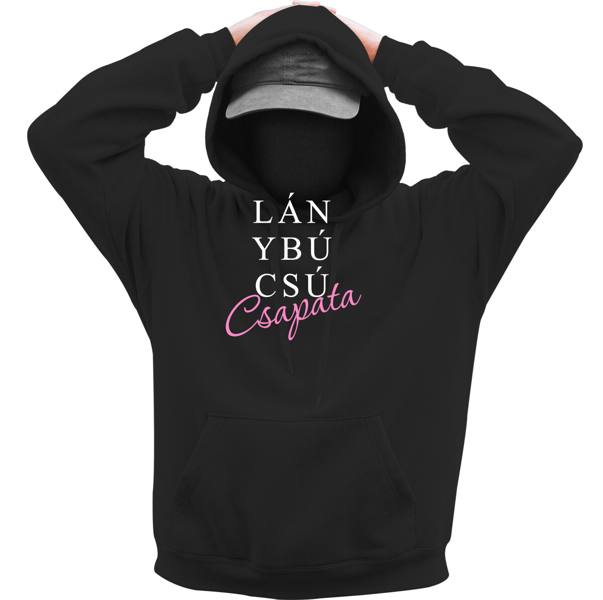 Kapucnis belebújós pulóver