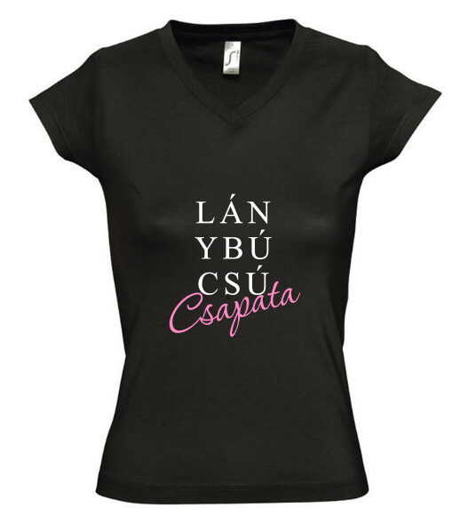 Női V nyakú póló