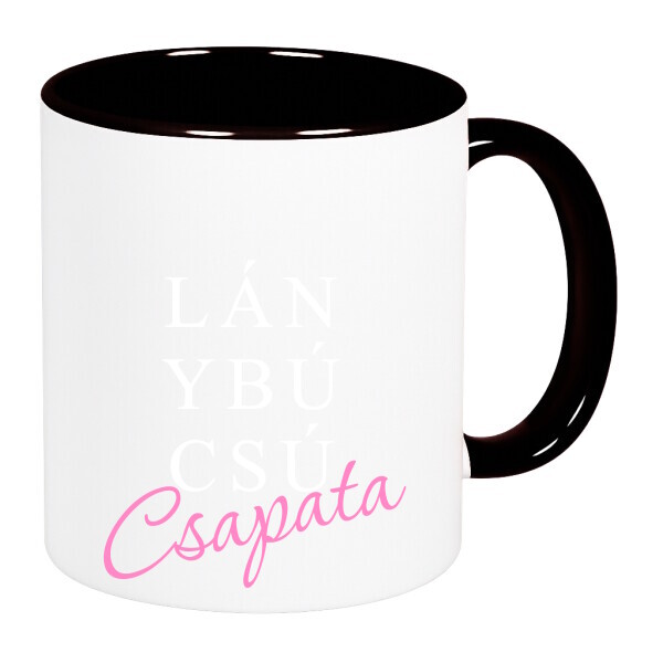 Színes fülű és belsejű bögre