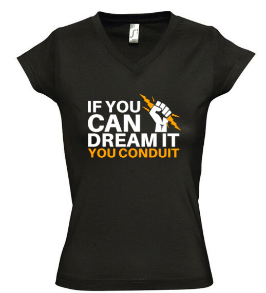 Női V nyakú póló