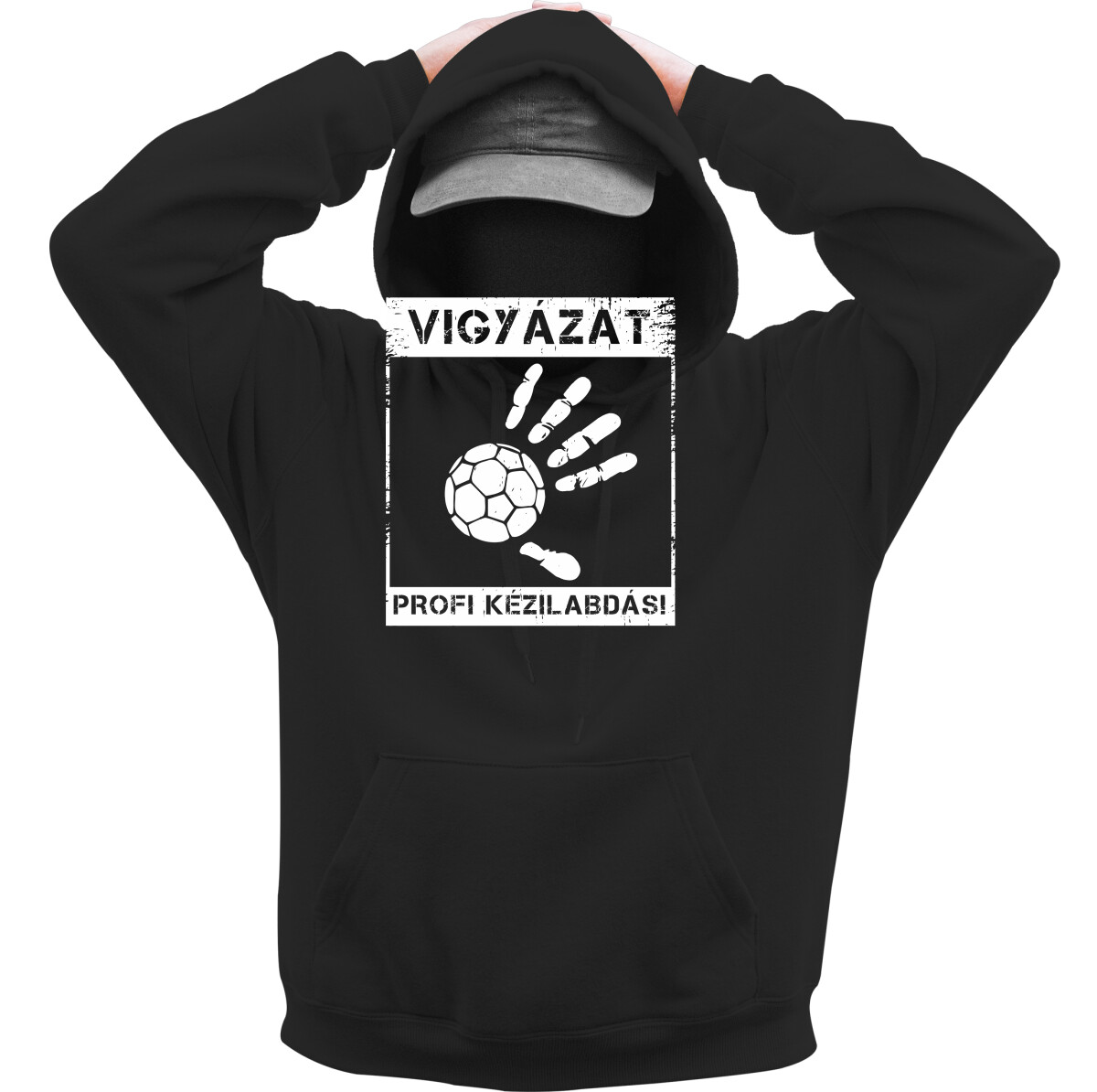 Kapucnis belebújós pulóver