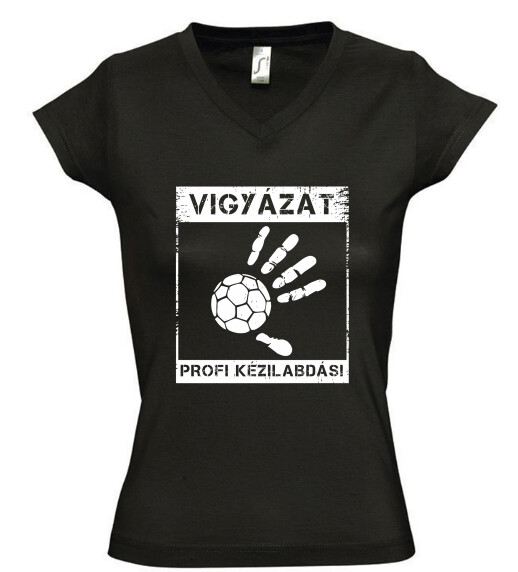 Női V nyakú póló