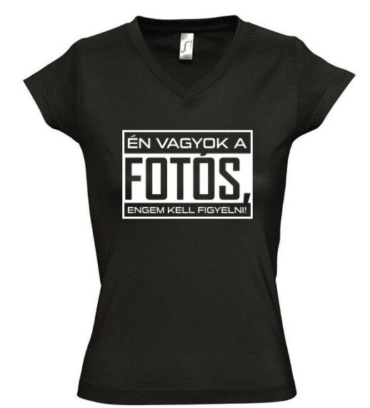 Női V nyakú póló