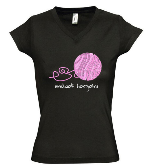 Női V nyakú póló