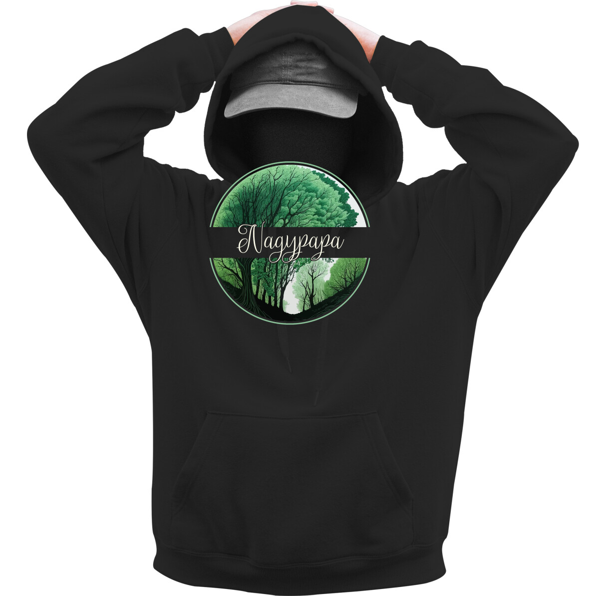 Kapucnis belebújós pulóver