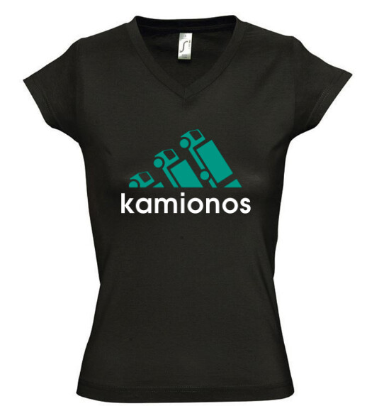 Női V nyakú póló