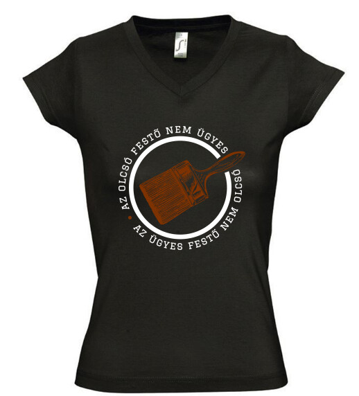 Női V nyakú póló