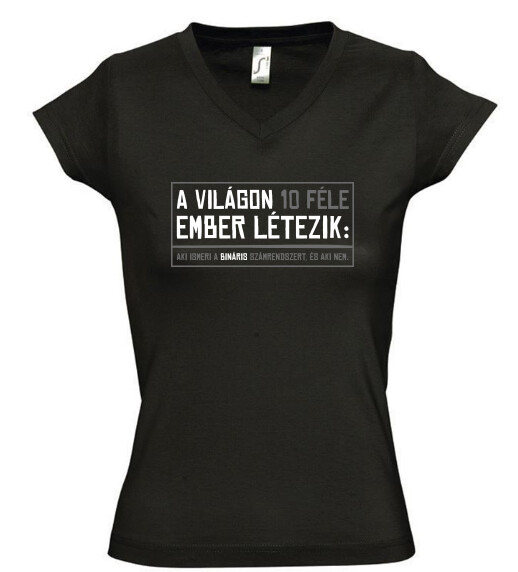 Női V nyakú póló
