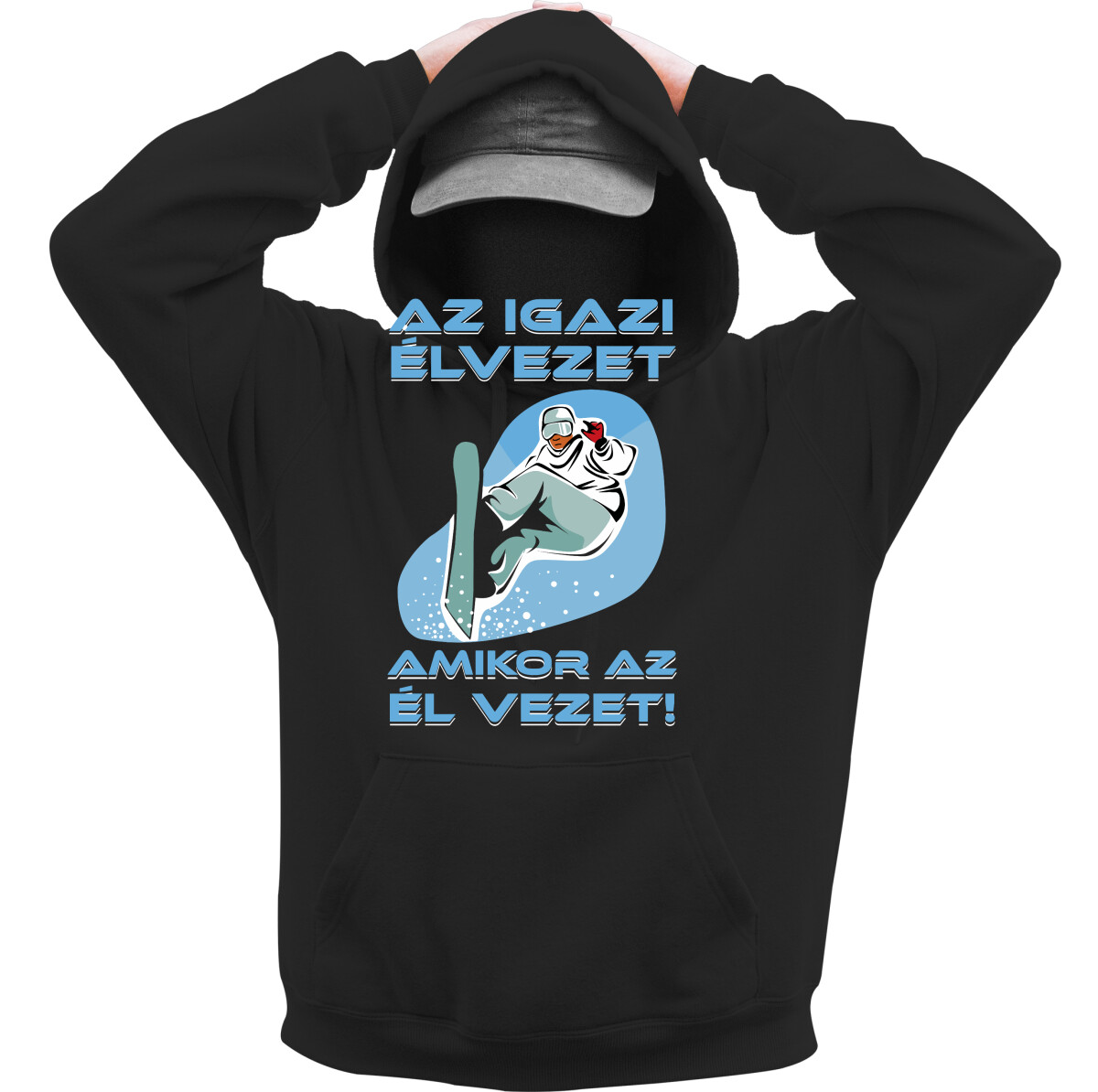 Kapucnis belebújós pulóver