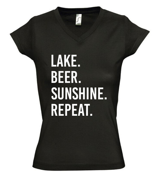 Női V nyakú póló