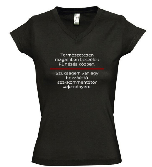 Női V nyakú póló