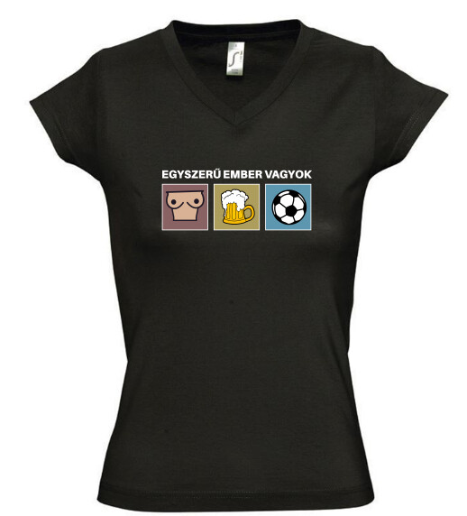 Női V nyakú póló
