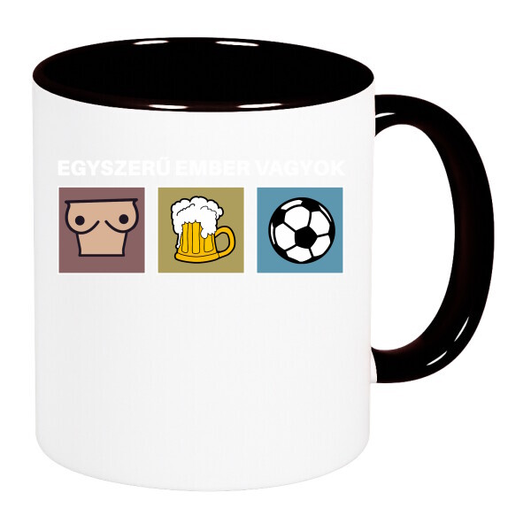 Színes fülű és belsejű bögre