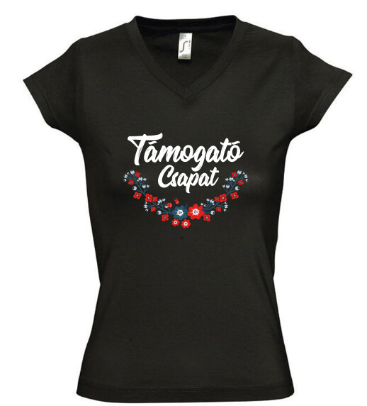 Női V nyakú póló