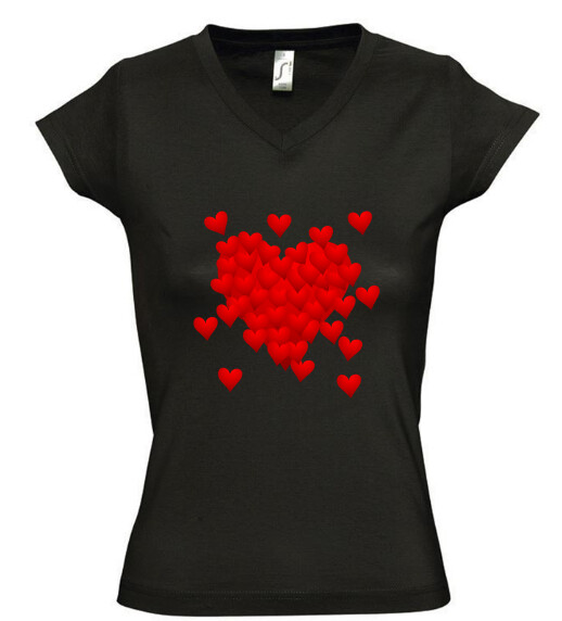 Női V nyakú póló