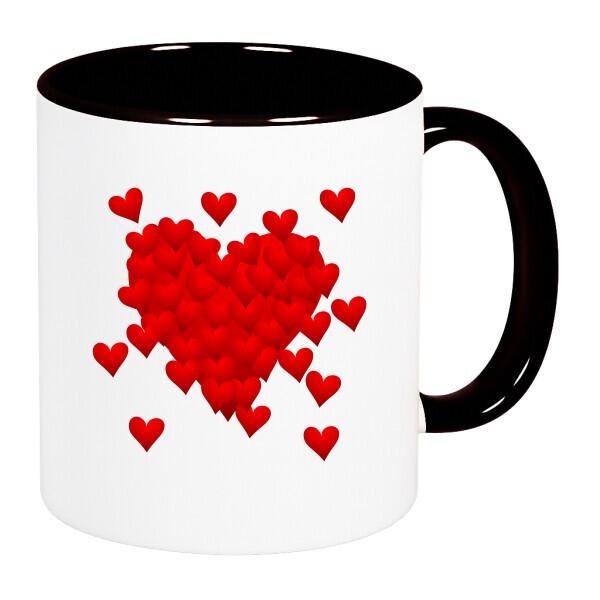 Színes fülű és belsejű bögre