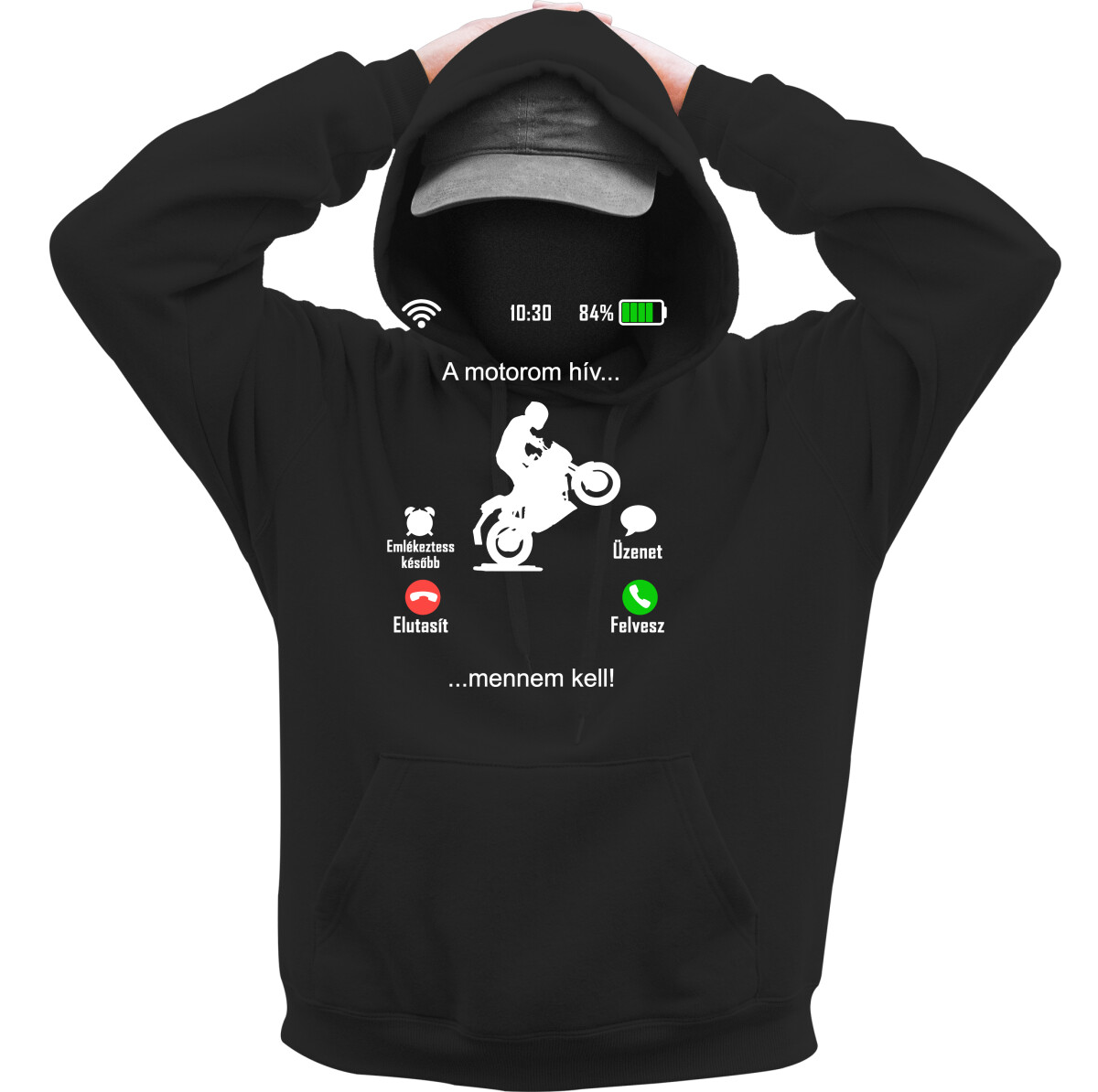 Kapucnis belebújós pulóver