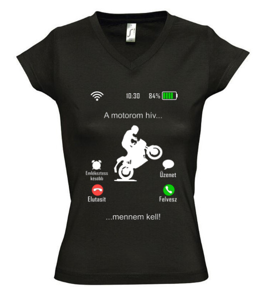 Női V nyakú póló