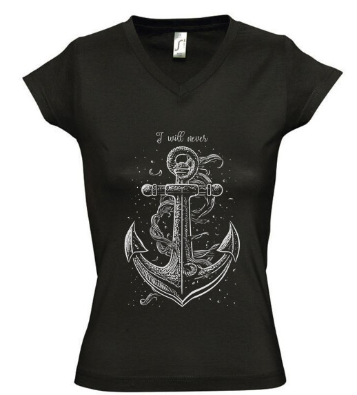 Női V nyakú póló