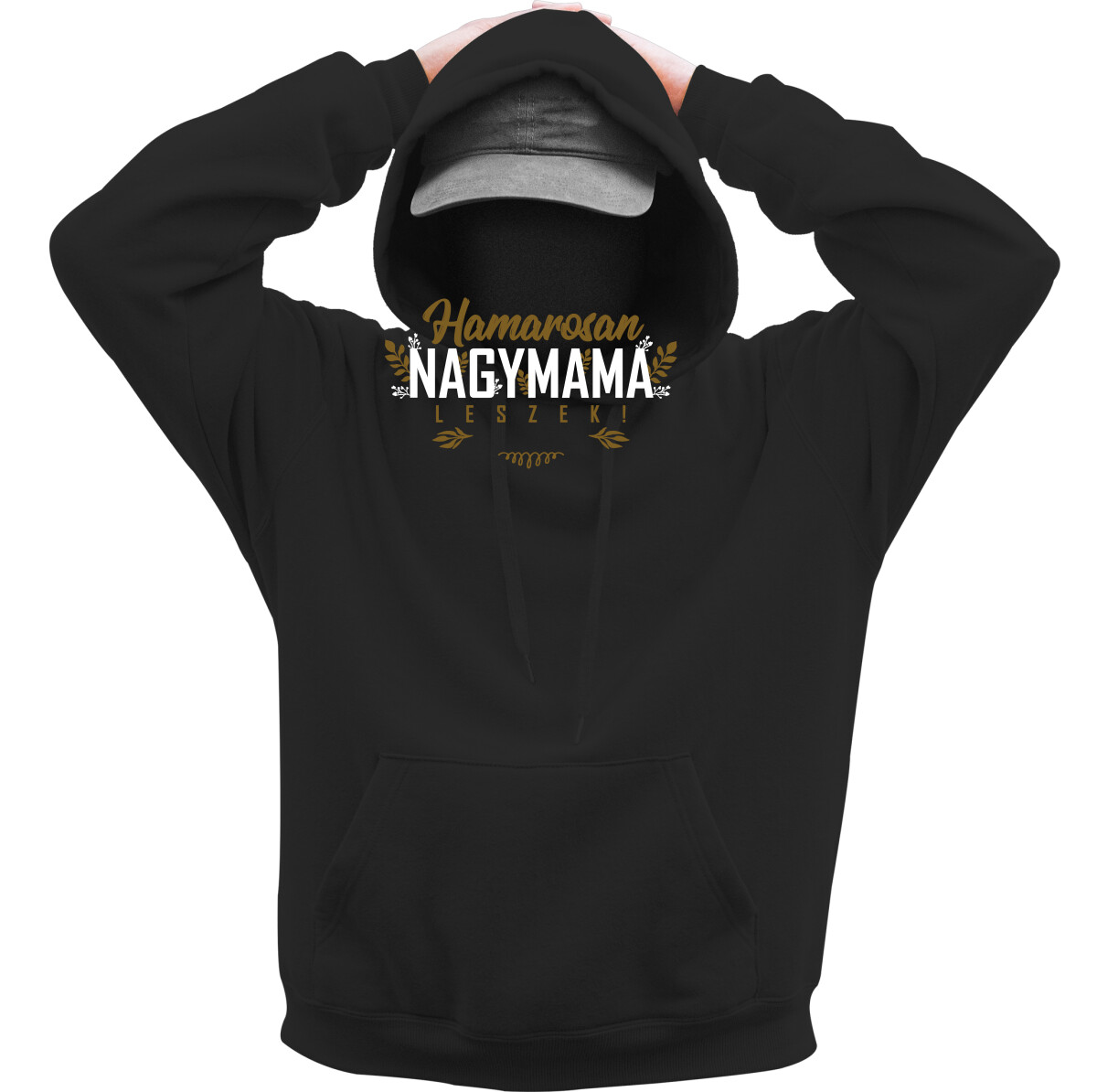 Kapucnis belebújós pulóver