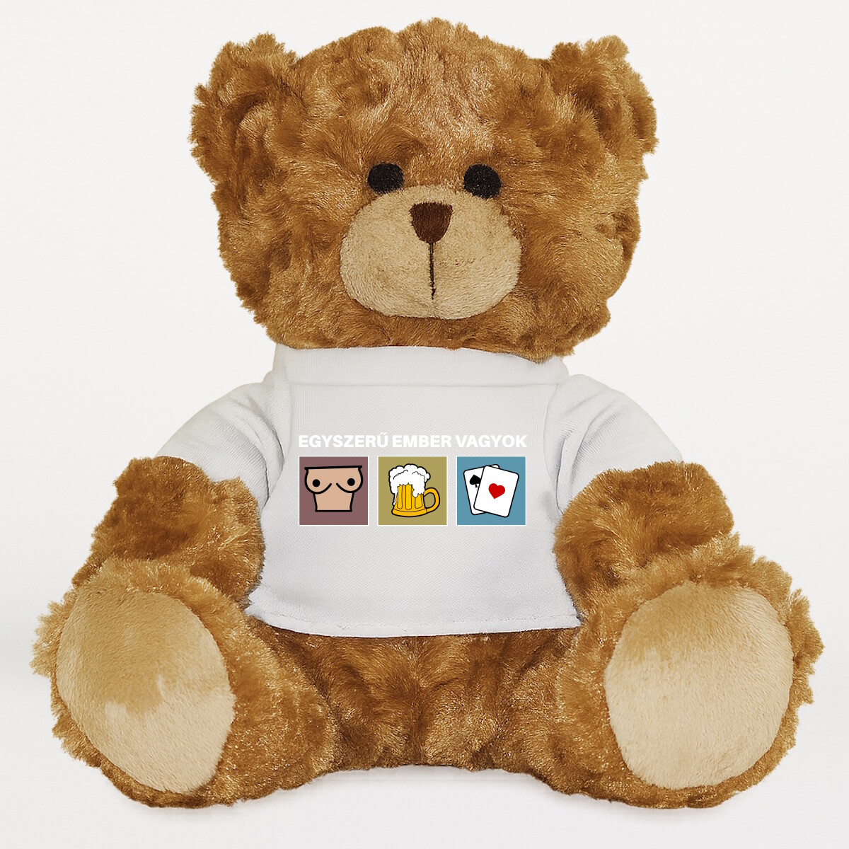Plüssmaci egyedi pólóval