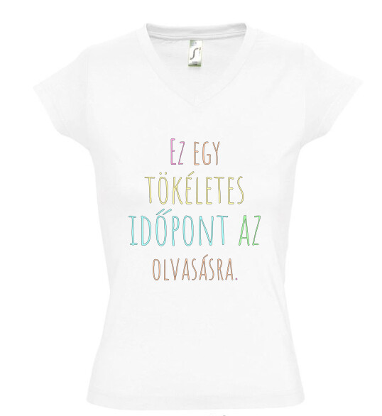 Női V nyakú póló