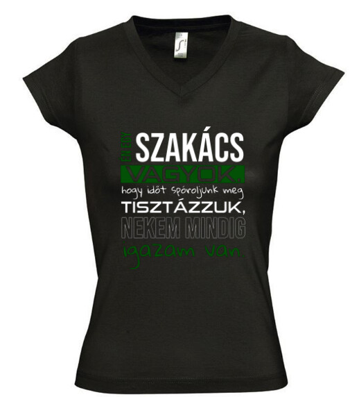 Női V nyakú póló