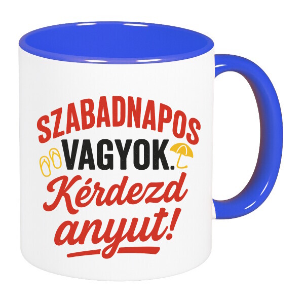 Színes fülű és belsejű bögre