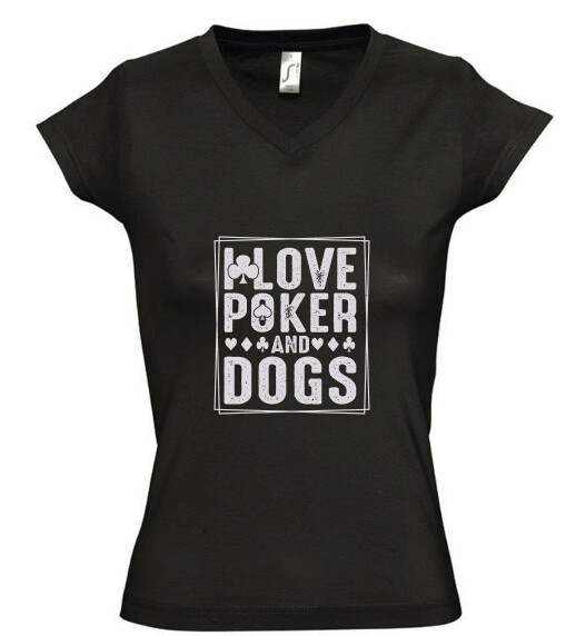 Női V nyakú póló