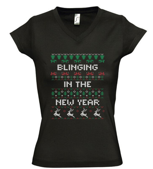 Női V nyakú póló