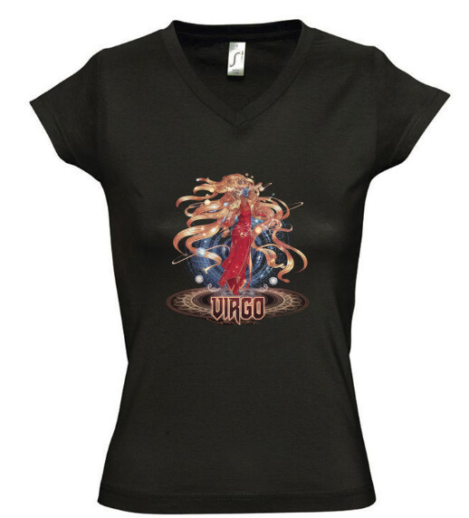 Női V nyakú póló