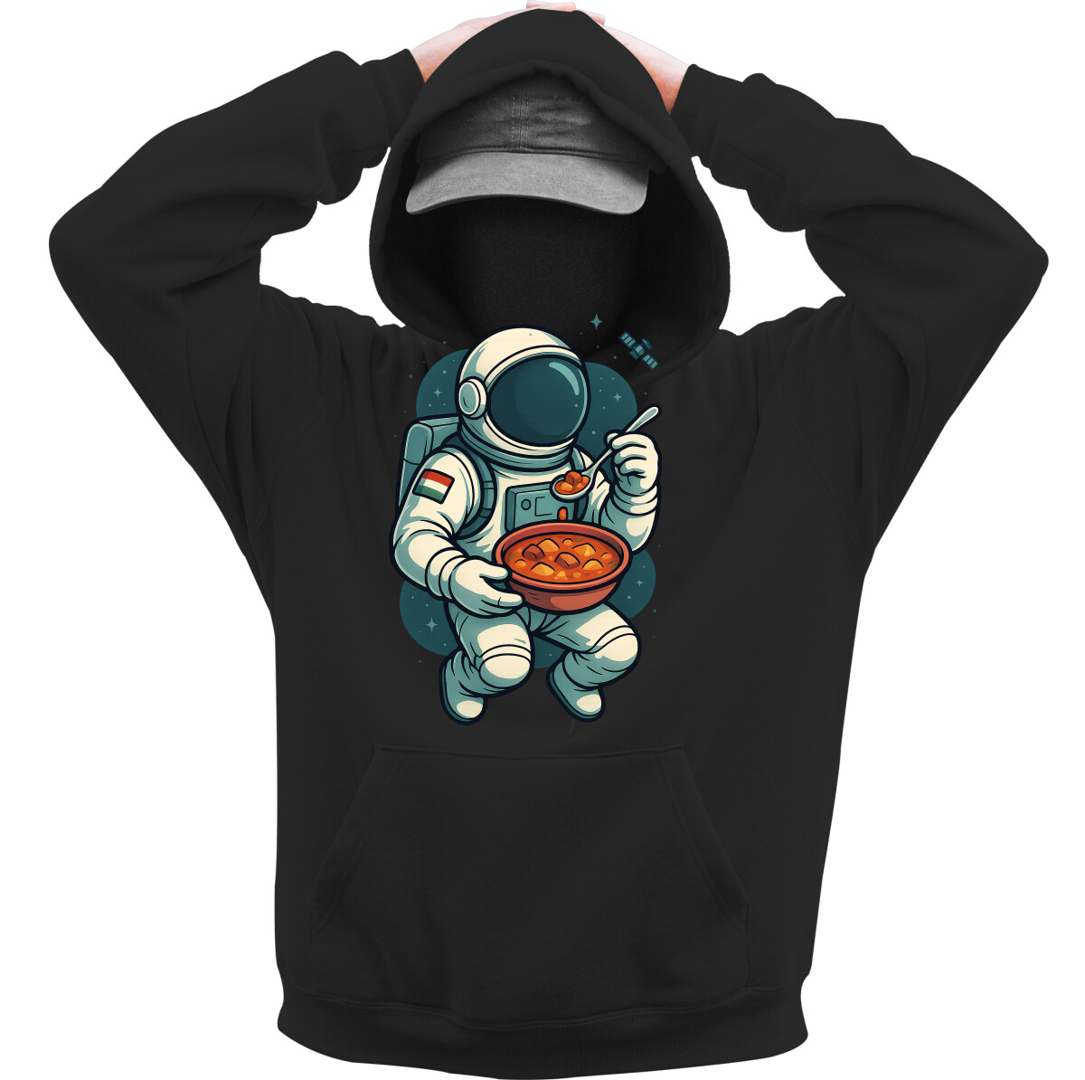 Kapucnis belebújós pulóver