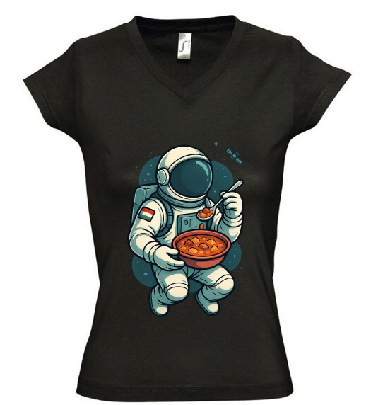 Női V nyakú póló