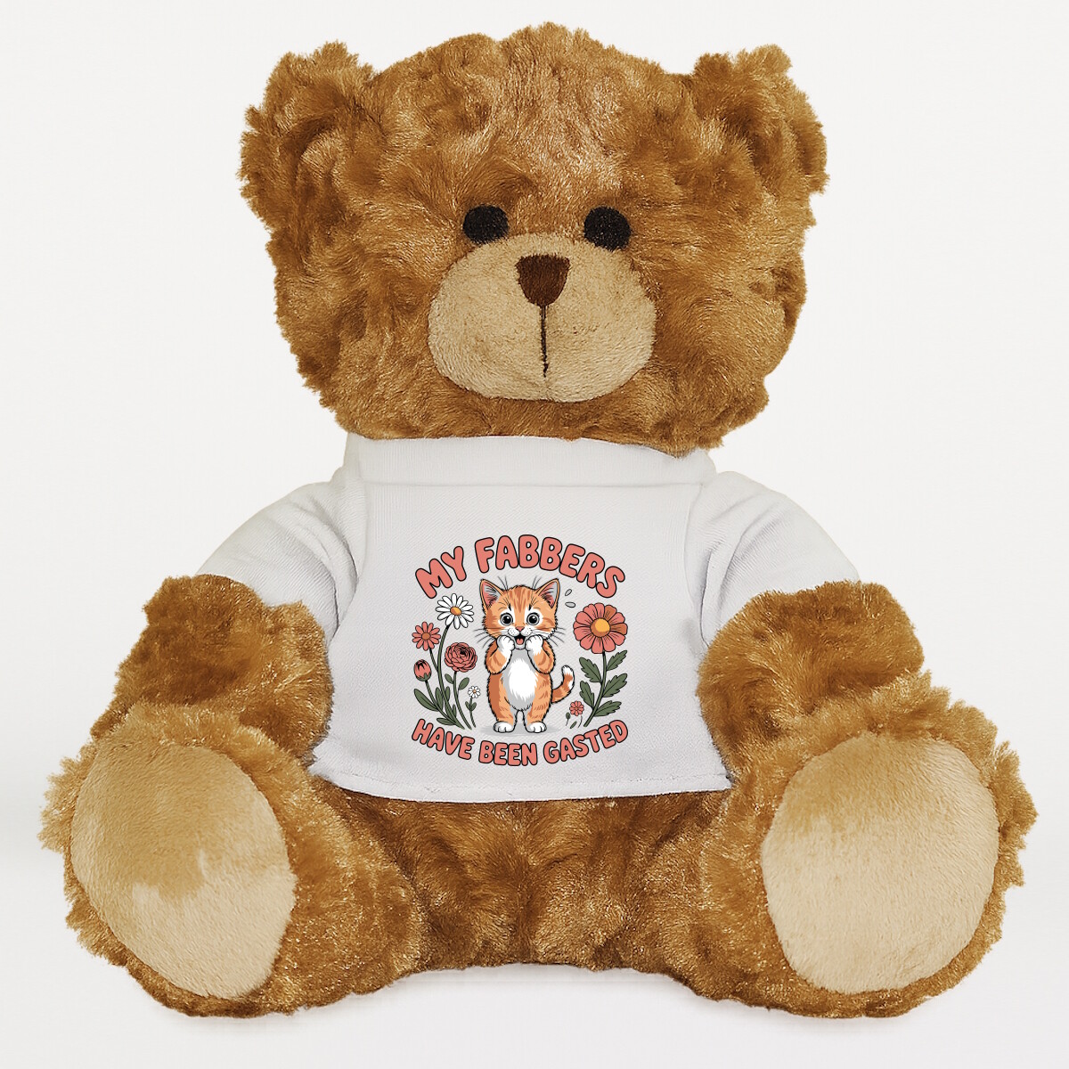 Plüssmaci egyedi pólóval