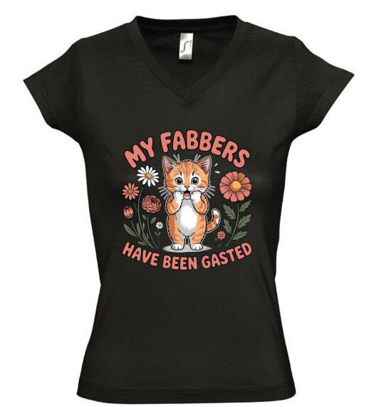 Női V nyakú póló