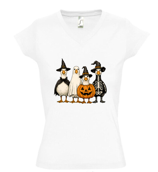 Női V nyakú póló