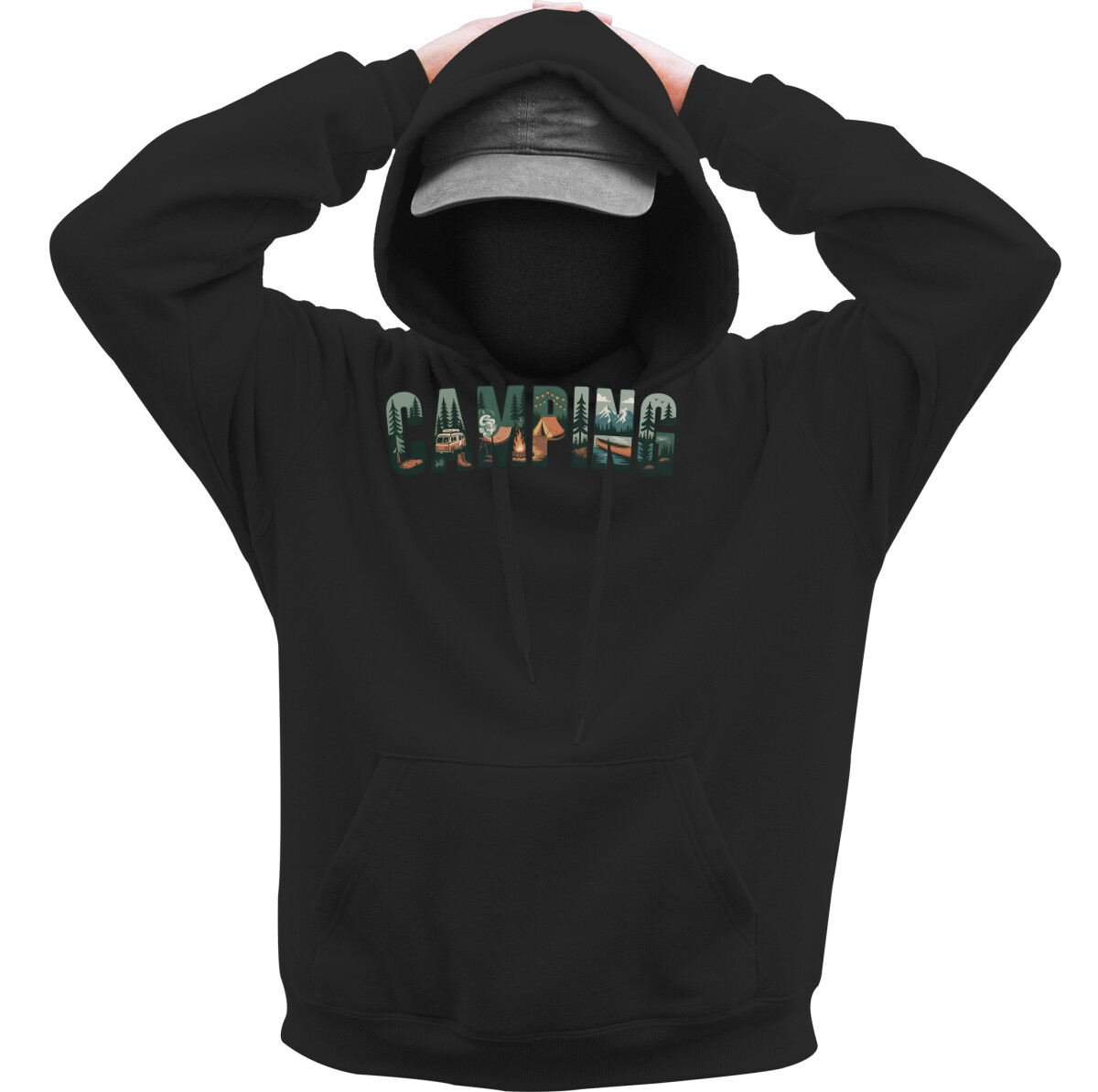 Kapucnis belebújós pulóver