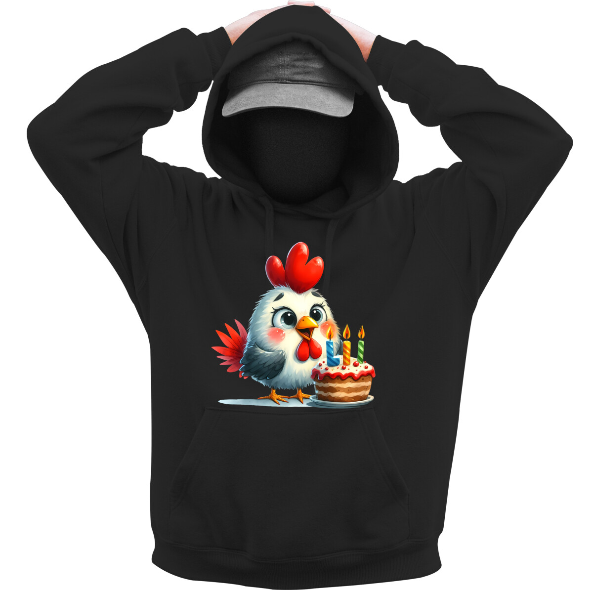 Kapucnis belebújós pulóver