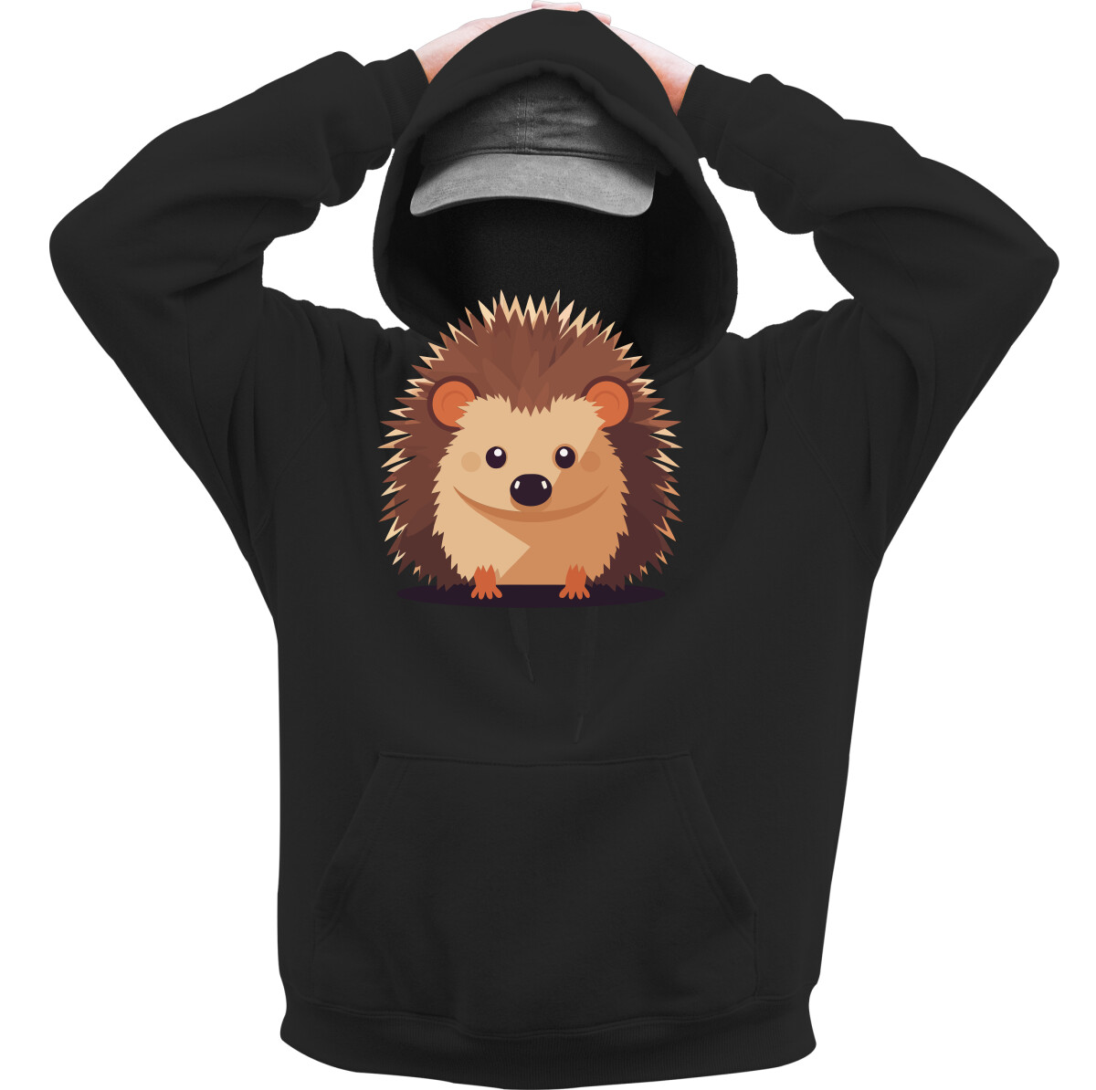 Kapucnis belebújós pulóver