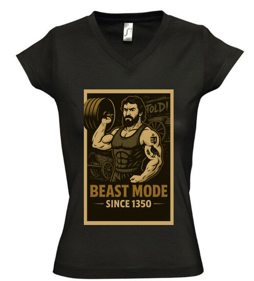 Női V nyakú póló