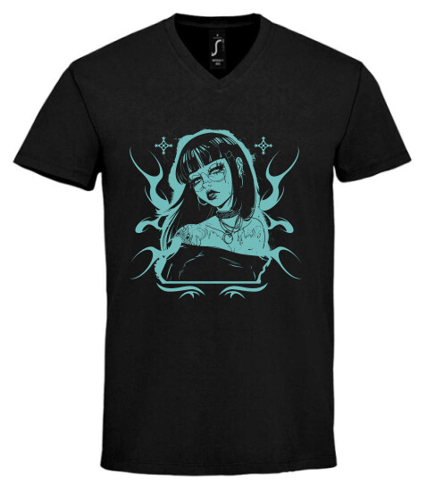 Unisex V nyakú póló