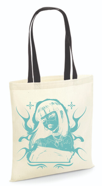 Vászontáska - színes fülű 