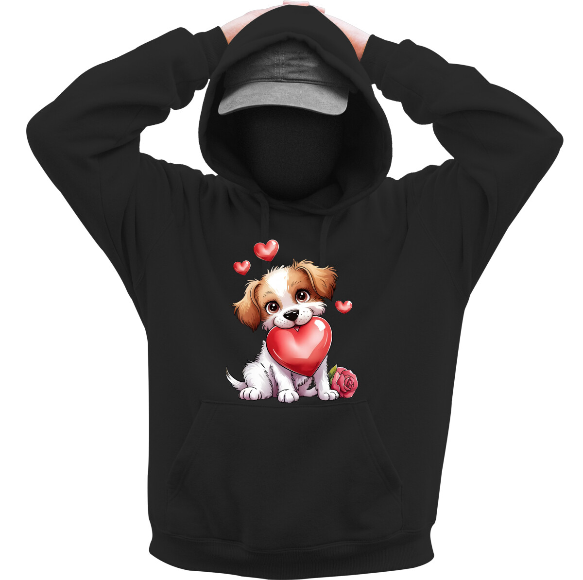 Kapucnis belebújós pulóver