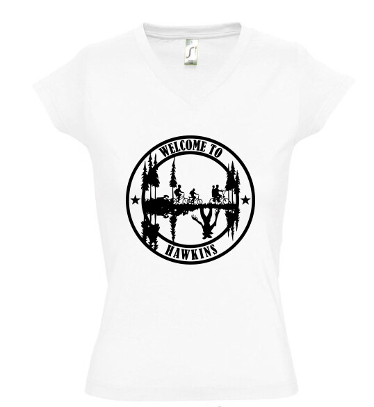 Női V nyakú póló