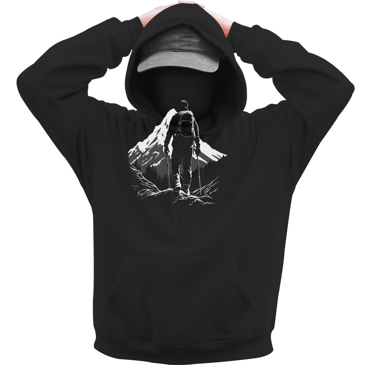 Kapucnis belebújós pulóver