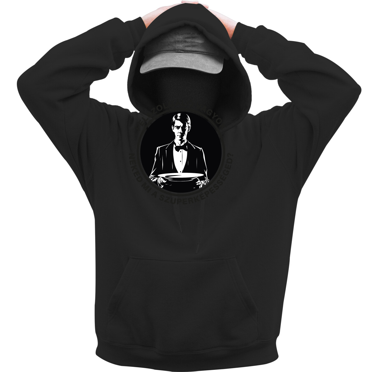 Kapucnis belebújós pulóver