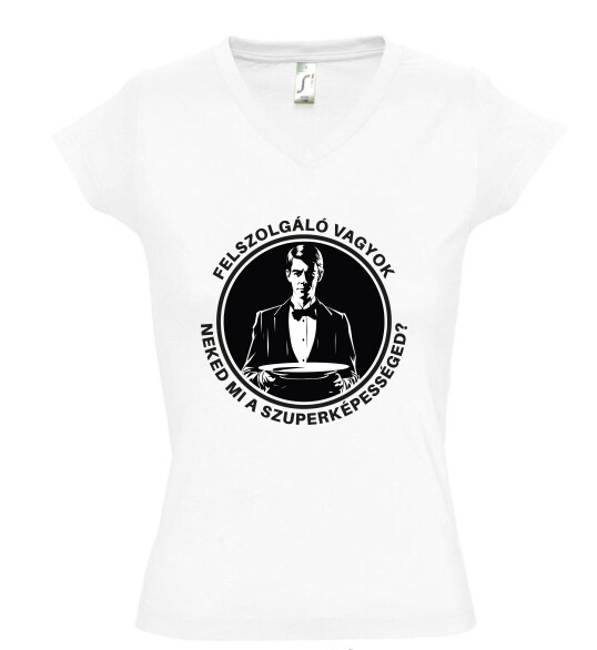 Női V nyakú póló