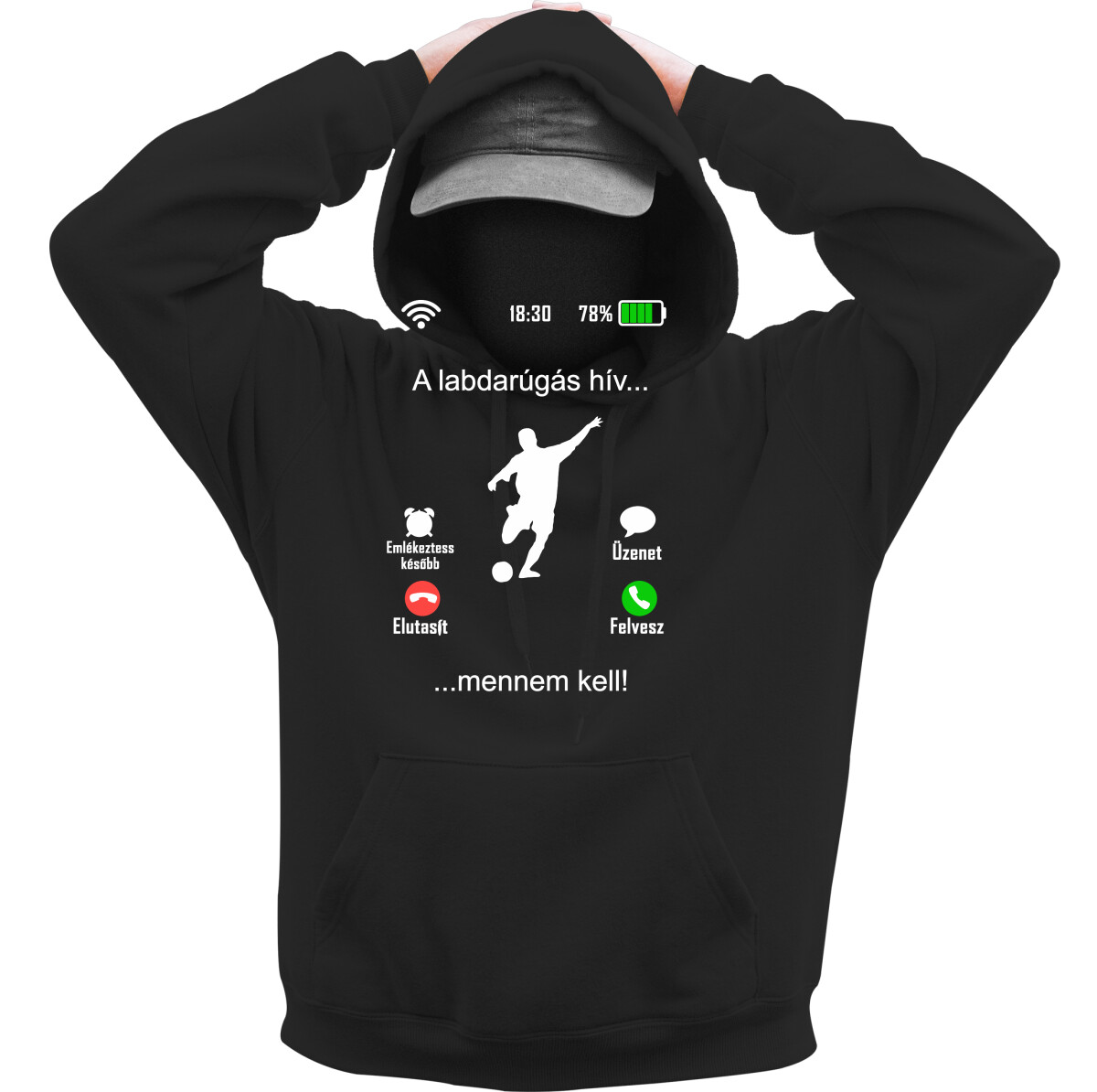 Kapucnis belebújós pulóver