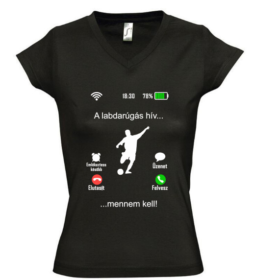 Női V nyakú póló