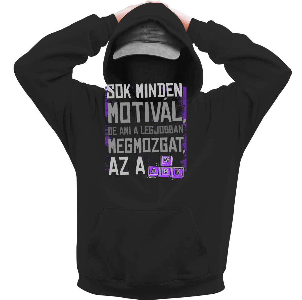 Kapucnis belebújós pulóver